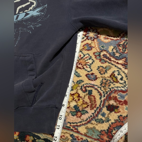 ⭐️3for10⭐️ VINTAGE FOX racing Youth M Boys Hoodie Navy Logo Graphic Embroidered - Picture 8 of 14